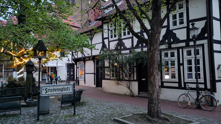Friedensplatz der sich in der Oberen Altstadt in Minden befindet